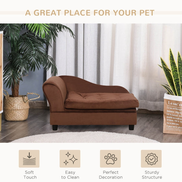 Chaise Lounge Pet Bed - Brown