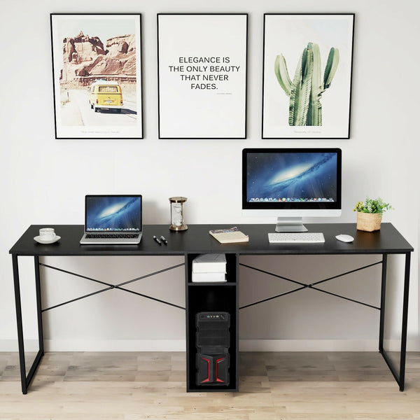 79" Multifunctional Office Desk for 2 - Black