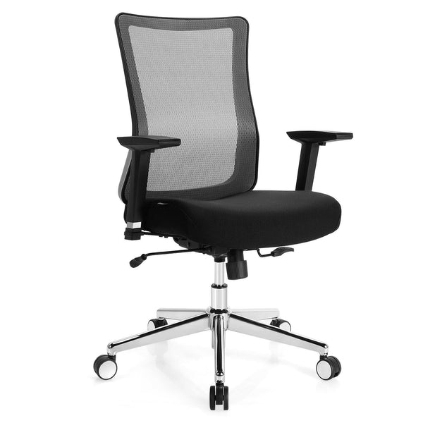 Height Adjustable Ergonomic Mesh Back Swivel Office Chair with Armrest - Black