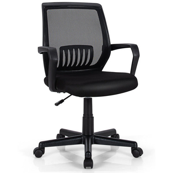 Mid-Back Height Adjustable Executive Mesh Home Office Chair - Black
