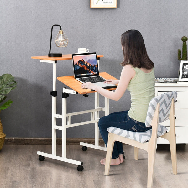2 in 1 Height Adjustable Standing Computer Writing Desk