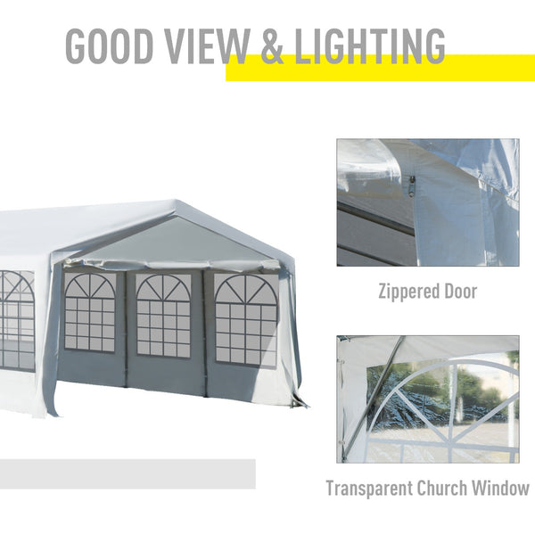 26x13 ft Large Steel Wedding Party Carport Canopy Tent - White