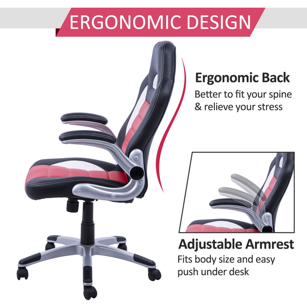 Gaming Computer Home Office Chair - Red and Black