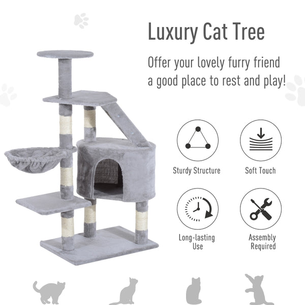 49" Deluxe Cat Tree Tower - Grey