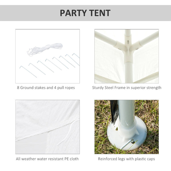 10x10 ft Party Gazebo Canopy Tent - White