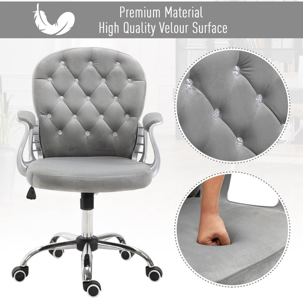 Tufted Home Office Chair - Grey