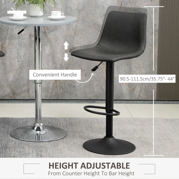 2 Adjustable Counter Height Bar Stools - Retro Gray