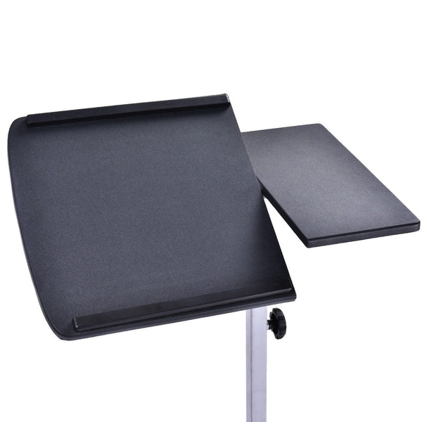 Adjustable Angle Height Rolling Laptop Table - Black