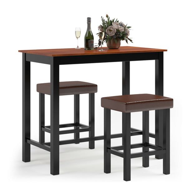3pc Pub Dining Table with Stools - Brown