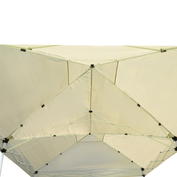 10x20 ft Easy Folding Pop Up Tent with Mesh Sidewalls - Beige