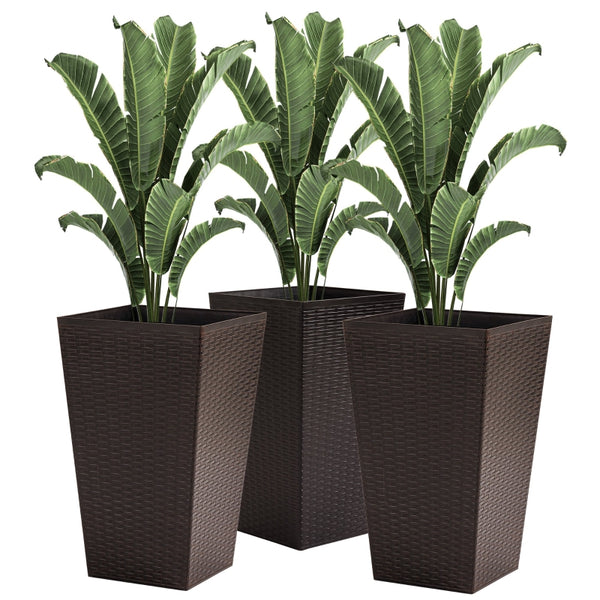 3pc Tall Planters -  Brown