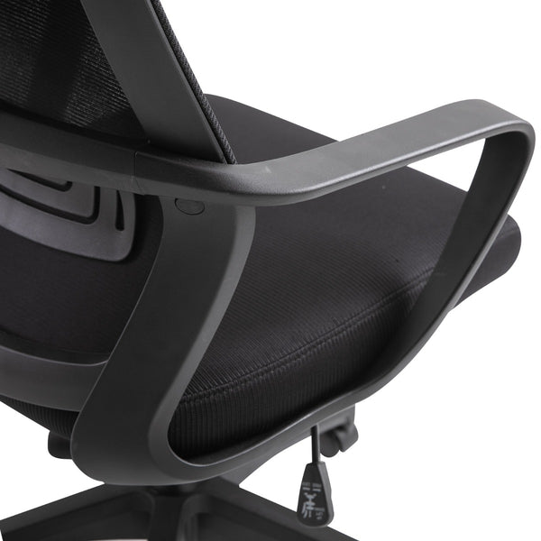 Ergonomic Adjustable Mesh Home Office Chair - Black