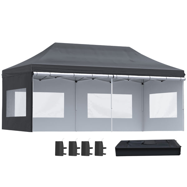 10x20 ft Pop Up Canopy Tent - Black