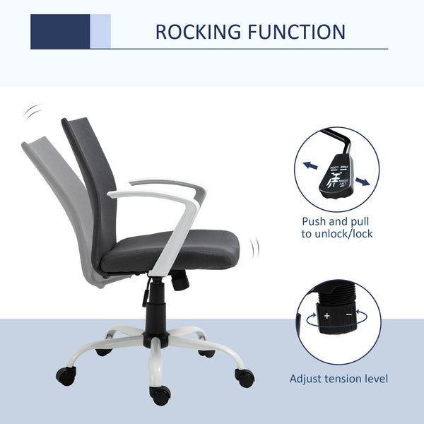 Home Office Computer Chair with Armrests - Deep Grey