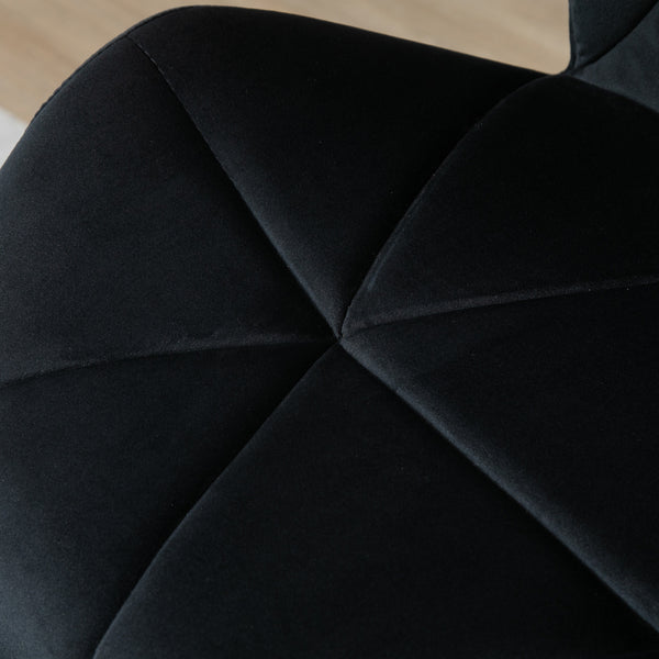 2pc Linen Fabric Armless Swivel Bar Stool - Black
