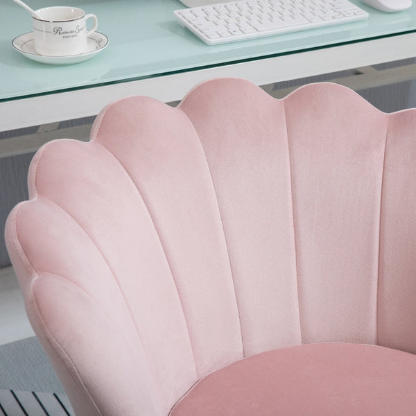 Mid Back Velvet Office Chair - Pink