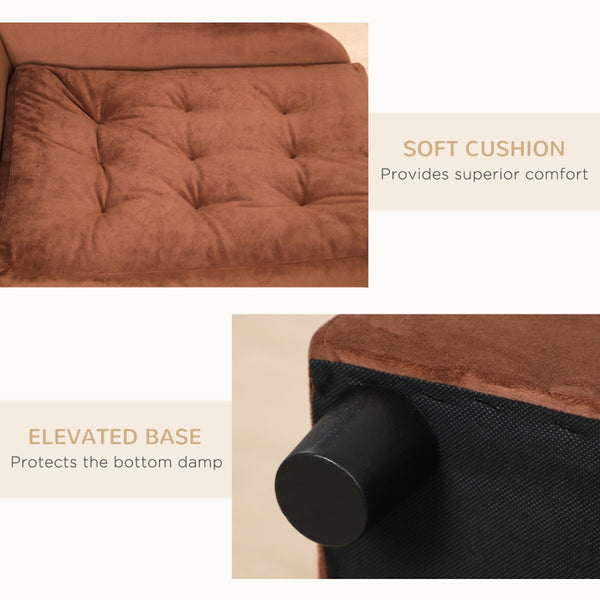 Chaise Lounge Pet Bed - Brown