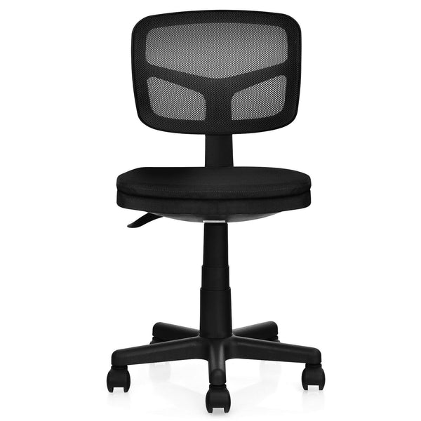 Height Adjustable Armless Computer Chair - Black