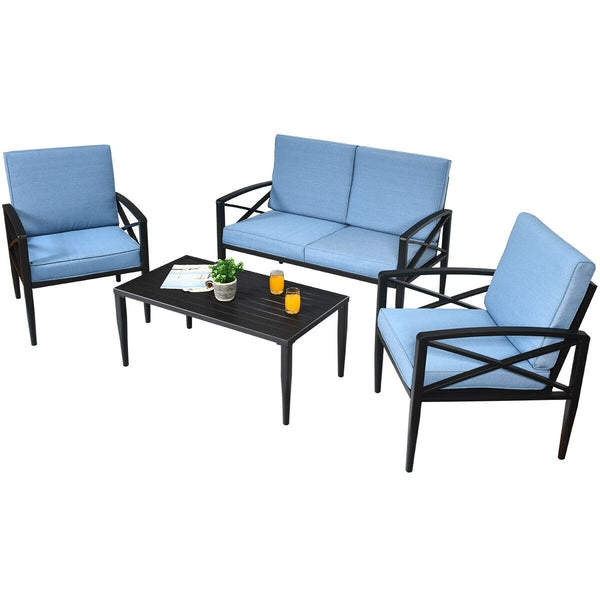 4pc Patio Furniture Set - Blue