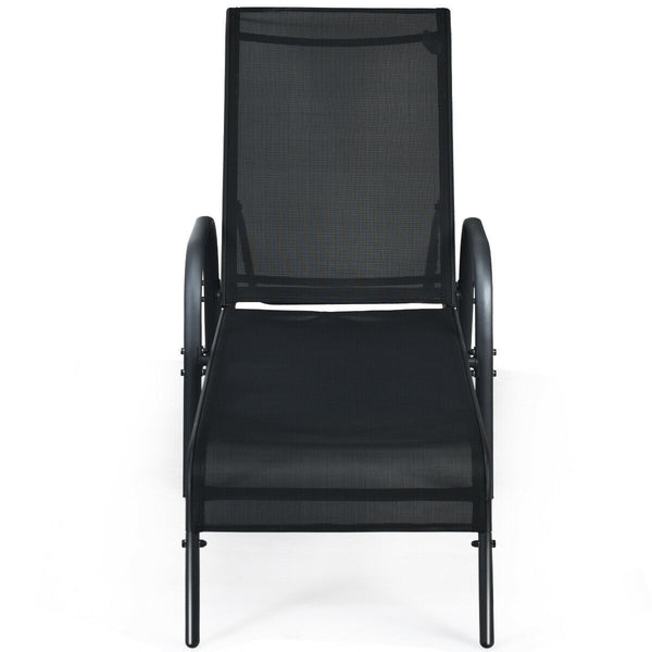 2pc Outdoor Patio Lounge Chair - Black