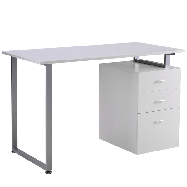 Home Office Computer Desk With 3 Drawers- White