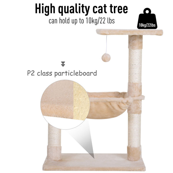 27" Cat Tree with Hammock - Beige
