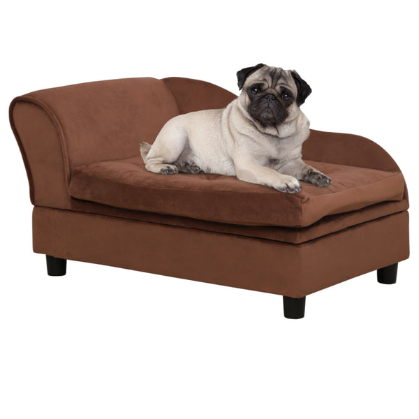 Chaise Lounge Pet Bed - Brown