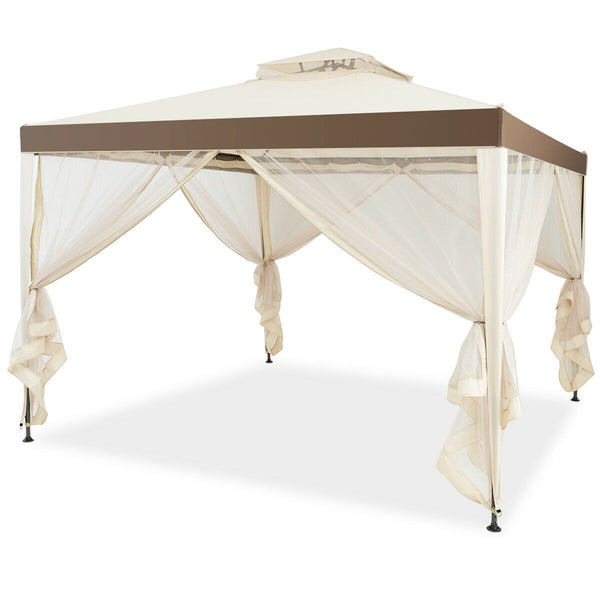 10x10 ft. Canopy Gazebo with Mosquito Netting - Beige
