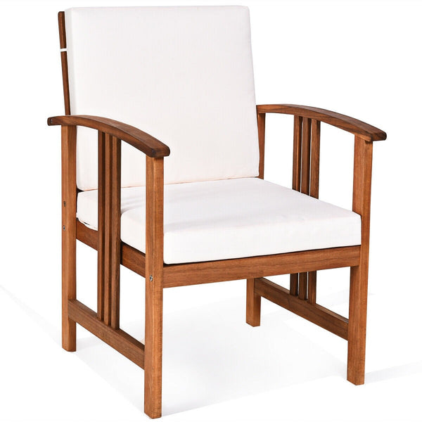 3pc Outdoor Wooden Patio Furniture Set - White