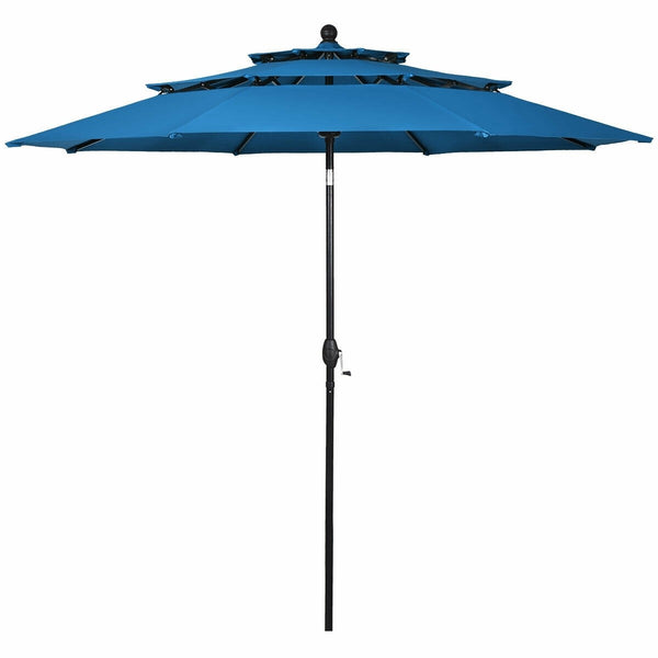 10ft 3 Tier Outdoor Patio Umbrella - Blue