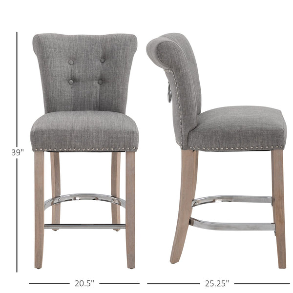 Gray Counter Bar Chairs - Set of 2