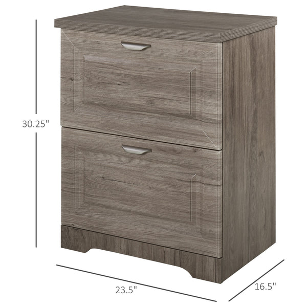 Home Office 2 Drawer Filing Cabinet - Grey Oak