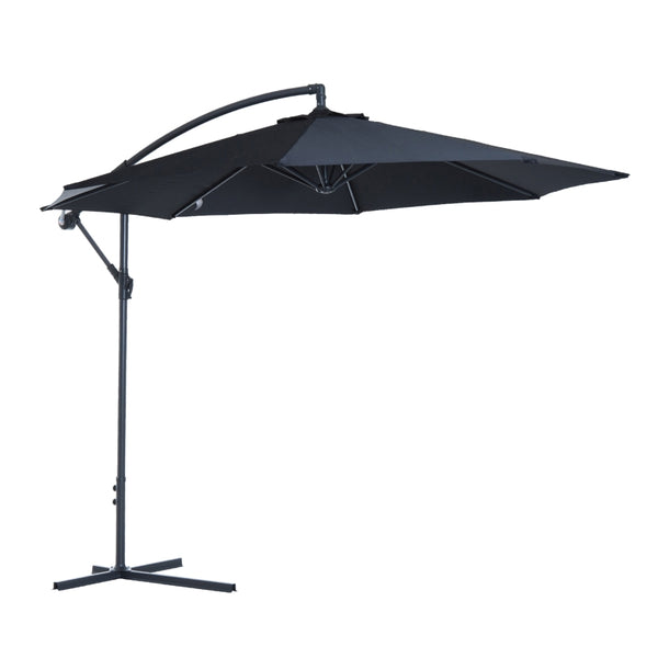 10' Hanging Outdoor Patio Umbrella - Black