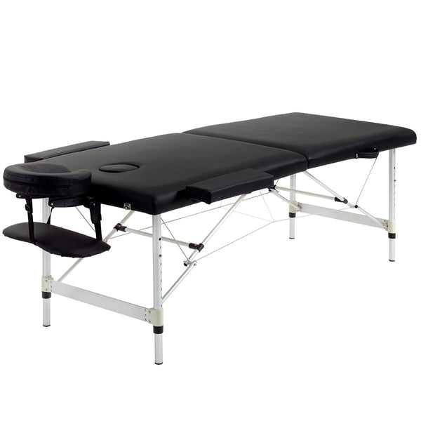 Ultra Light Aluminum Mobile Massage Table Bed - Black