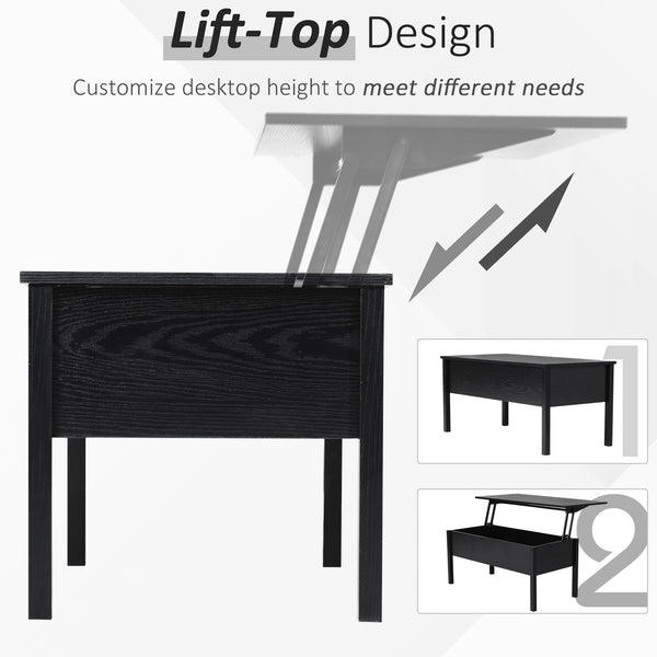 39" Modern Lift Top Coffee Table - Black
