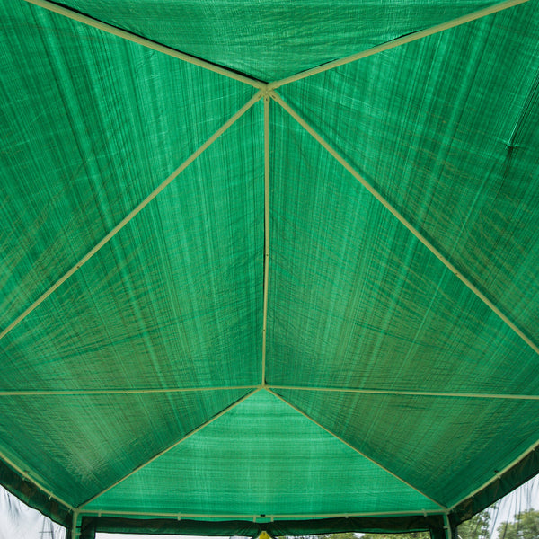 19x9 ft Party Gazebo Canopy Tent with Removable Mesh Netting - Dark Green