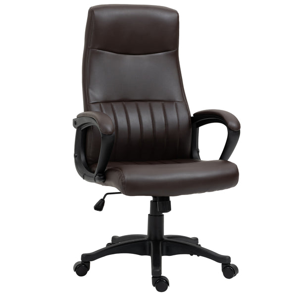 Height Adjustable High Back Executive Home Office Chair - Brown
