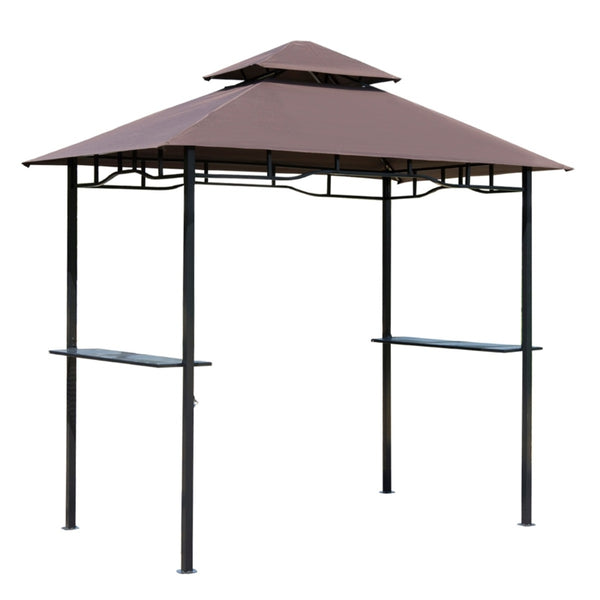 8x5 ft Gazebo with Polyester Canopy  - Coffee