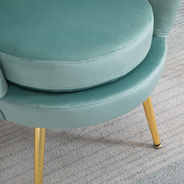 Modern Velvet-Touch Accent Chair - Green