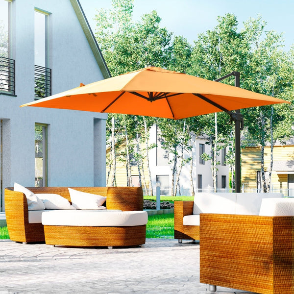 10ft. Rotatable Square Top Cantilever Umbrella - Orange