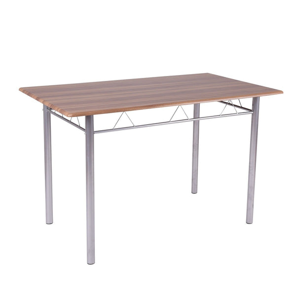 5pc Wood Metal Dining Table Set - Walnut