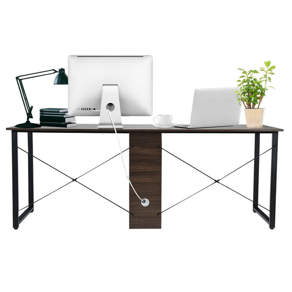 2 Person Computer Desk with Cabinet