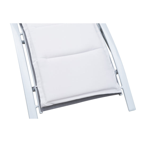 Reclining Outdoor Patio Chaise Lounge Chair with Cushion and Pillow