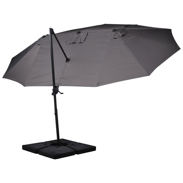 Outdoor Double Sided Patio Umbrella – Gray