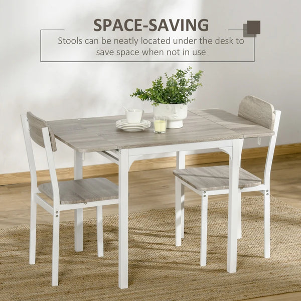 Foldable Dining Table Set for 2 - Natural