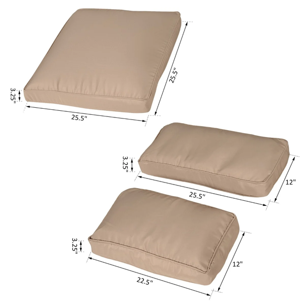 14pc Patio Rattan Sofa Set Cushion Cover - Beige