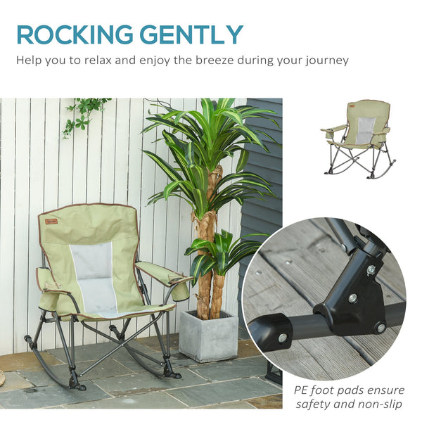 Folding Portable Camping Rocking Chair - Green
