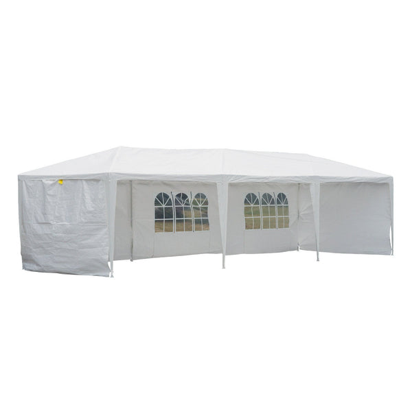 10x30 ft Party Tent Gazebo Canopy with 5 Removable Walls - White