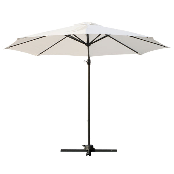 9.6' Round Patio Hanging Offset Umbrella - Cream White