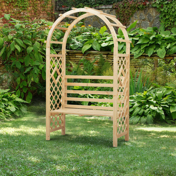 Outdoor Garden Bench with Arch